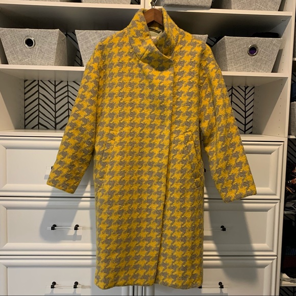 Modcloth Jackets & Blazers - NWT Louche Donalda Houndstooth Cocoon Coat Yellow